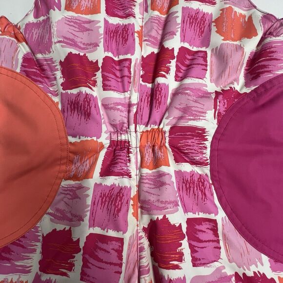 Obermeyer Pink Orange Geometric Baby Girl Bunting Snow Suit 12-18M - Picture 5 of 7